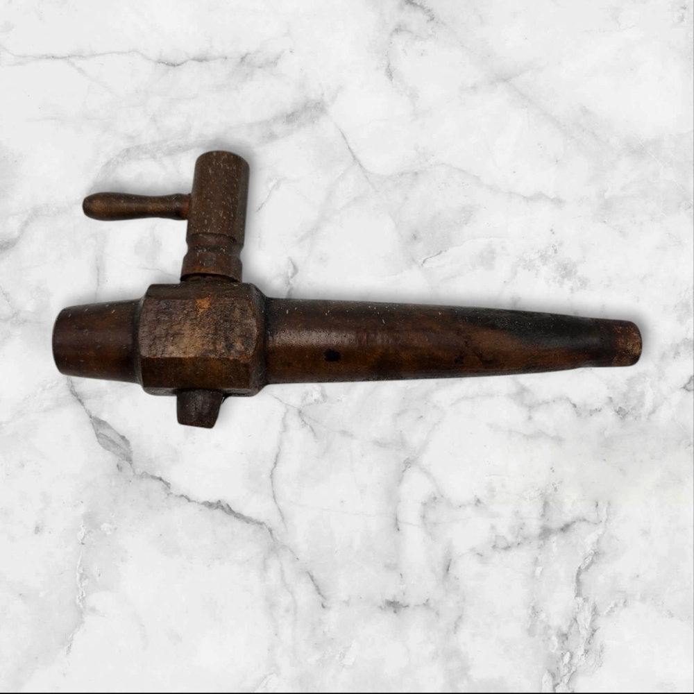 Antique Vintage Late 1800's -1900's Wooden Barrel Spigot Dispenser